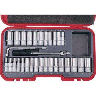 METRIKUS/AF HOSSZÚ DUGÓKULCS KÉSZLET 1/2" MEGHAJTÓVAL (30 DB-OS) 