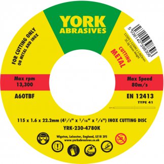 115X1.6X22.23MM A60TBF INOX VÁGÓKORONG,T41