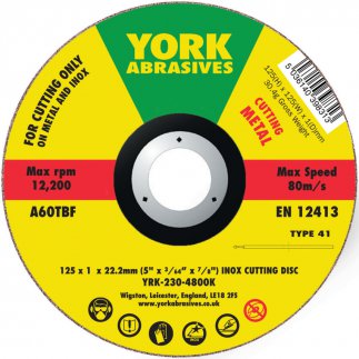 125X1X22.23MM A60TBF INOXVÁGÓKORONG,T41