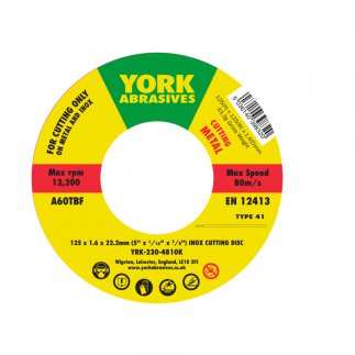 125X1.6X22.23MM A60TBF INOX VÁGÓKORONG,T41