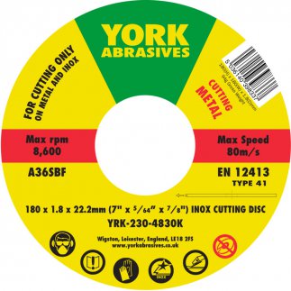180X1.8X22.23MM A36SBF INOX VÁGÓKORONG,T41